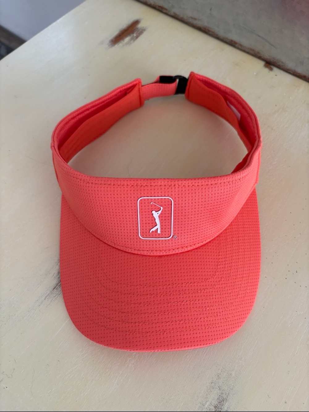 Golf Visor Hat PGA Tour AIRFLUX Fairway Mesh in Coral Nasturtium Stay Cool
